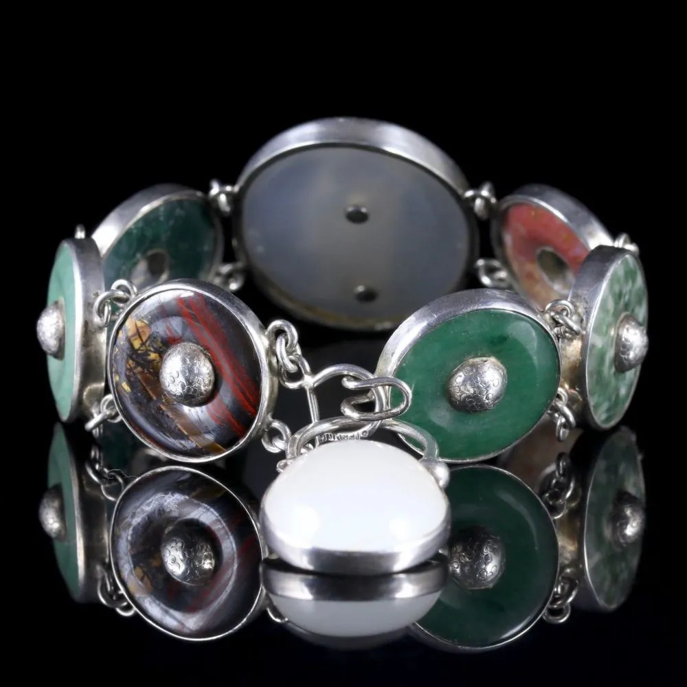 Antique Victorian Scottish Agate Golfers Bracelet Circa 1860 Carnoustie Scotland