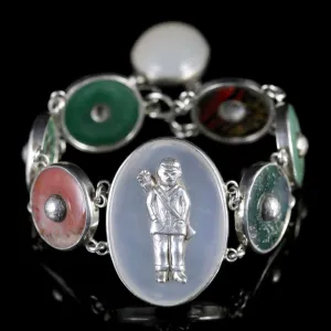 Antique Victorian Scottish Agate Golfers Bracelet Circa 1860 Carnoustie Scotland