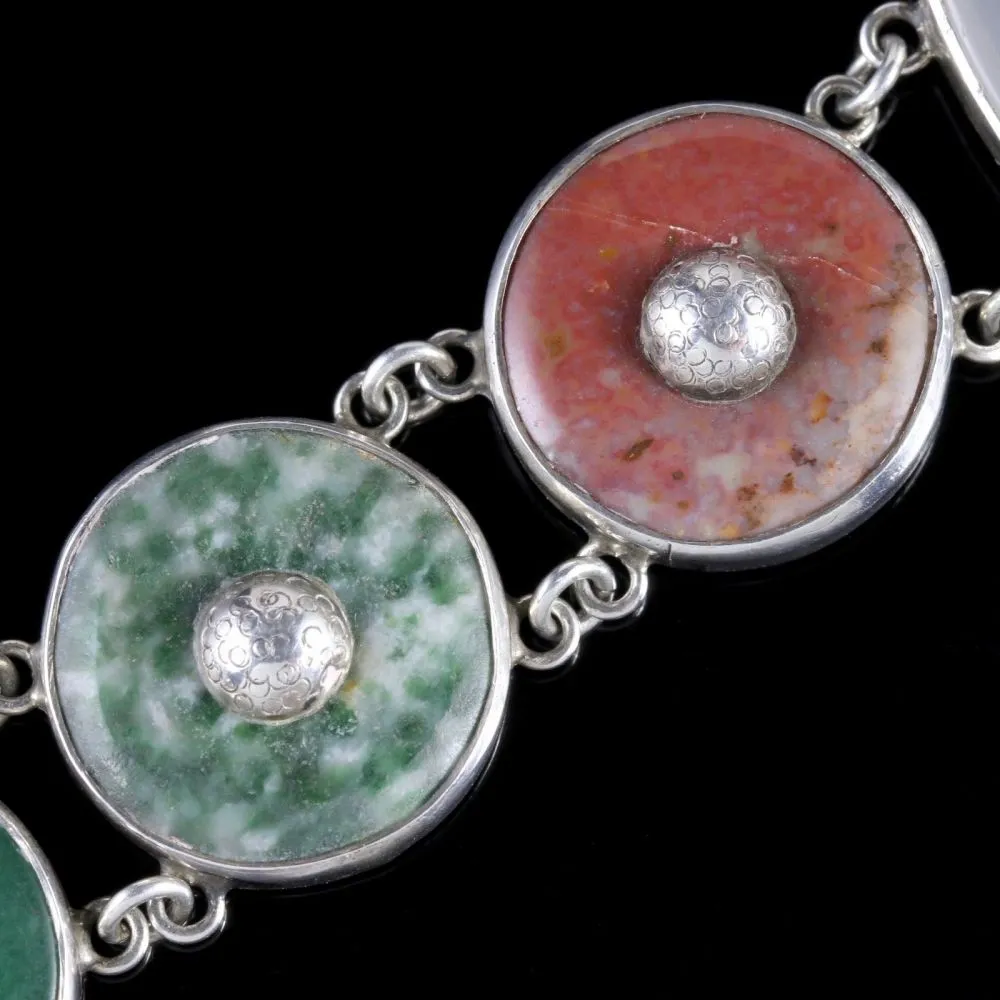 Antique Victorian Scottish Agate Golfers Bracelet Circa 1860 Carnoustie Scotland