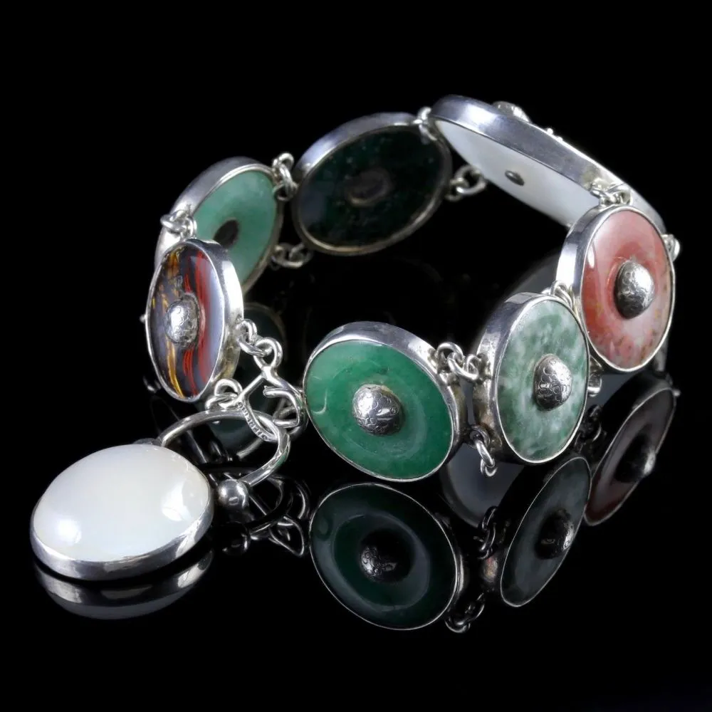 Antique Victorian Scottish Agate Golfers Bracelet Circa 1860 Carnoustie Scotland