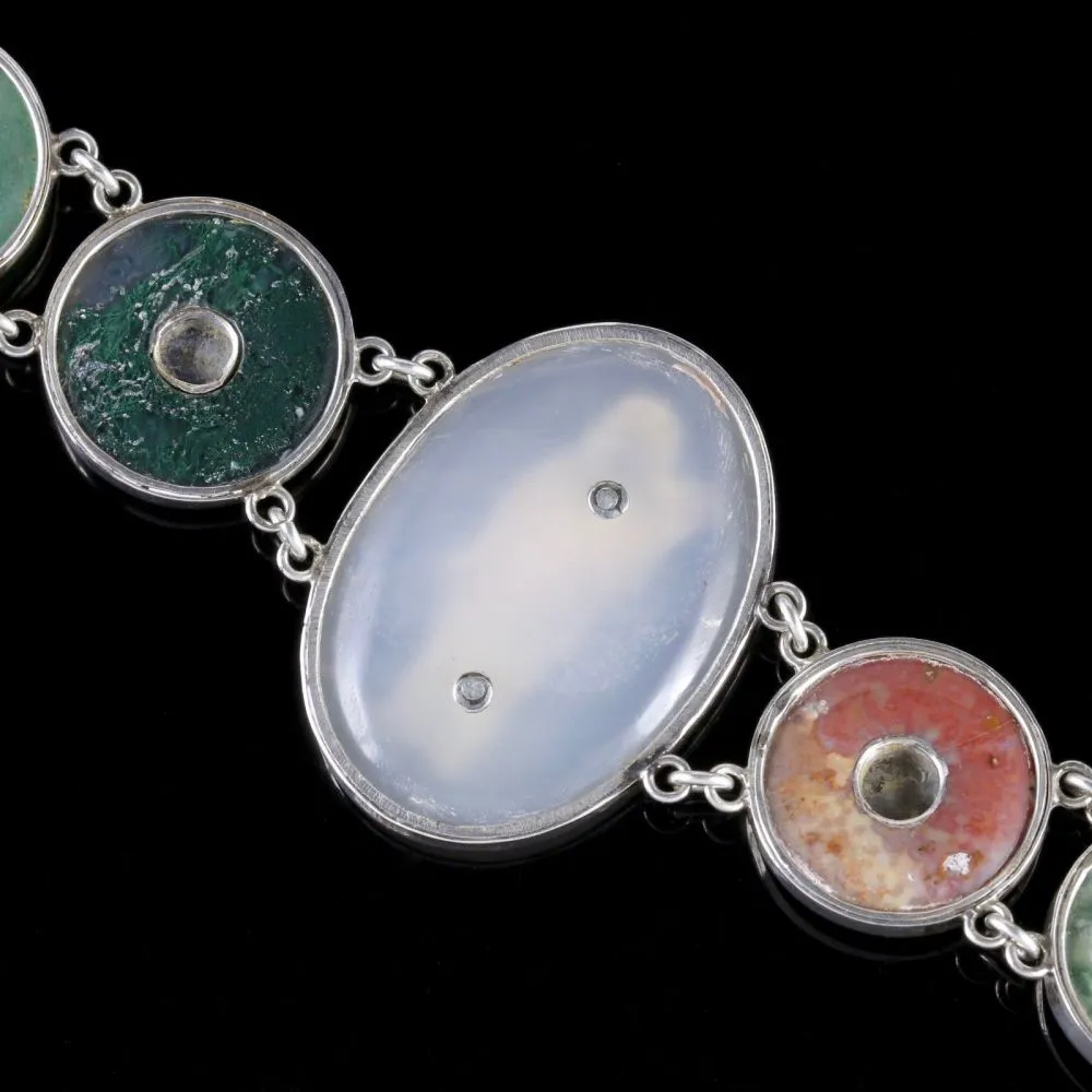Antique Victorian Scottish Agate Golfers Bracelet Circa 1860 Carnoustie Scotland