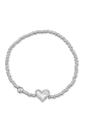 Ari Heart Stretch Bracelet - Silver Ivory MOP | Kendra Scott