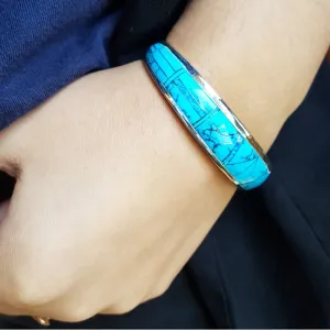 Arizona Turquoise and Inlaid Jewelry Turquoise Cuff Bracelet