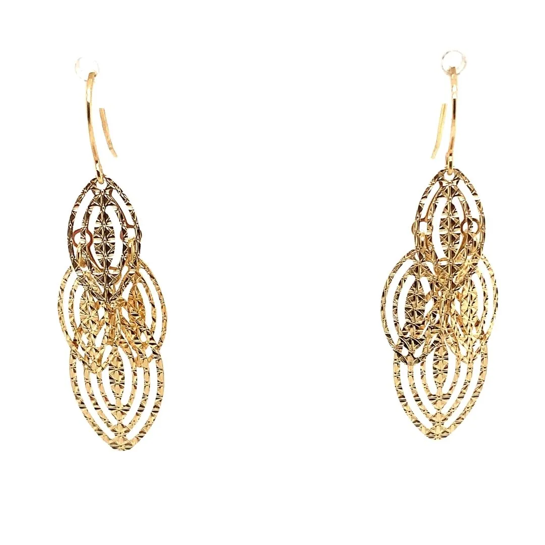 Art Nouveau Hammered Dangle Earrings