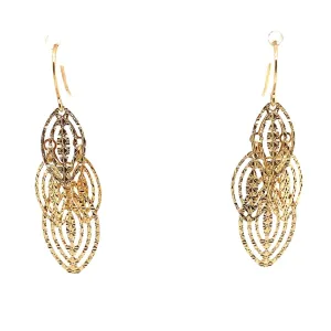 Art Nouveau Hammered Dangle Earrings