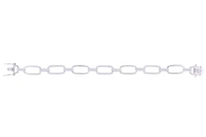 Asfour Crystal Paper Clip Chain Bracelet Inlaid With Zircon In 925 Sterling Silver BD0056