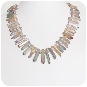 Aura Quartz Sticks and Hematite Necklace