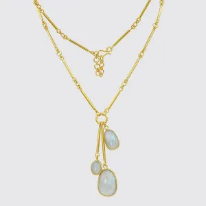 Bar Chain With Stone Charms Necklace