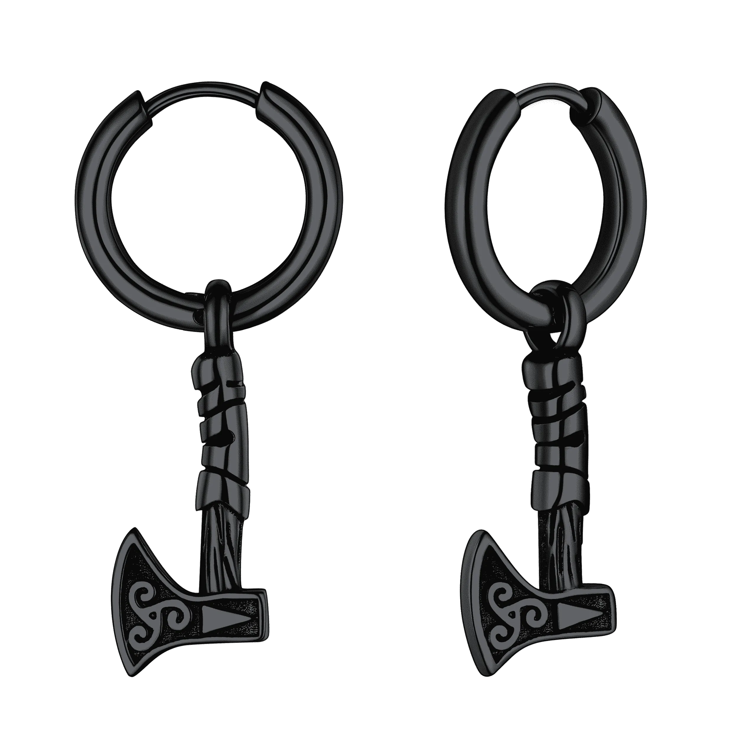 Battle Axe Viking Dangle Hoop Earrings For Men