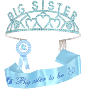 Big Sister Big Sister Crown Sash and Pin, I am going to be Big Sister, Daughter Get