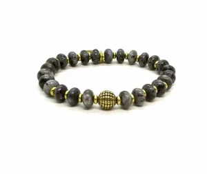 Black Pearl Creations Labradorite Pearl and Brass Bracelet