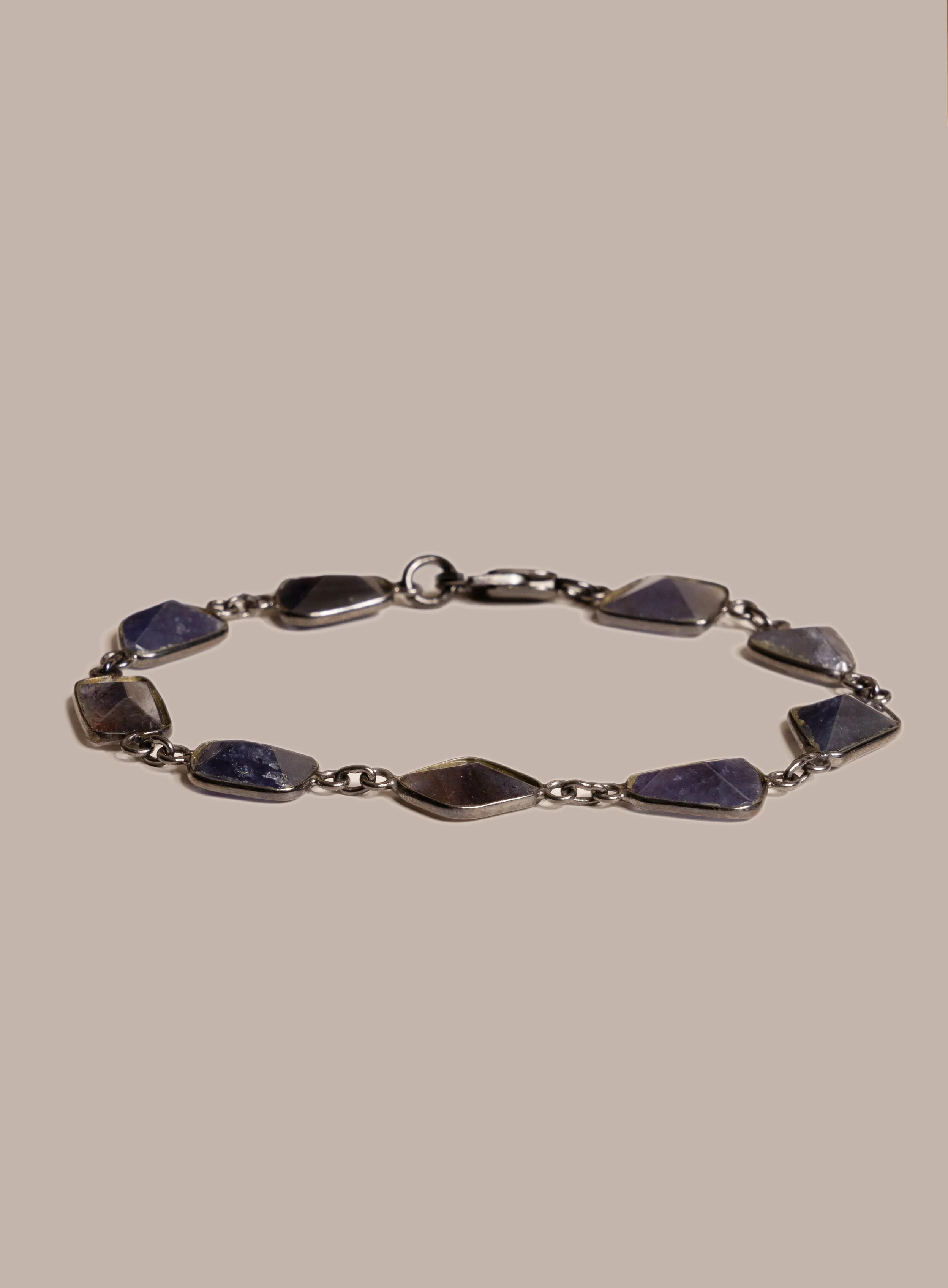 Blue / Purple Iolite Gemstone Bracelet for Man