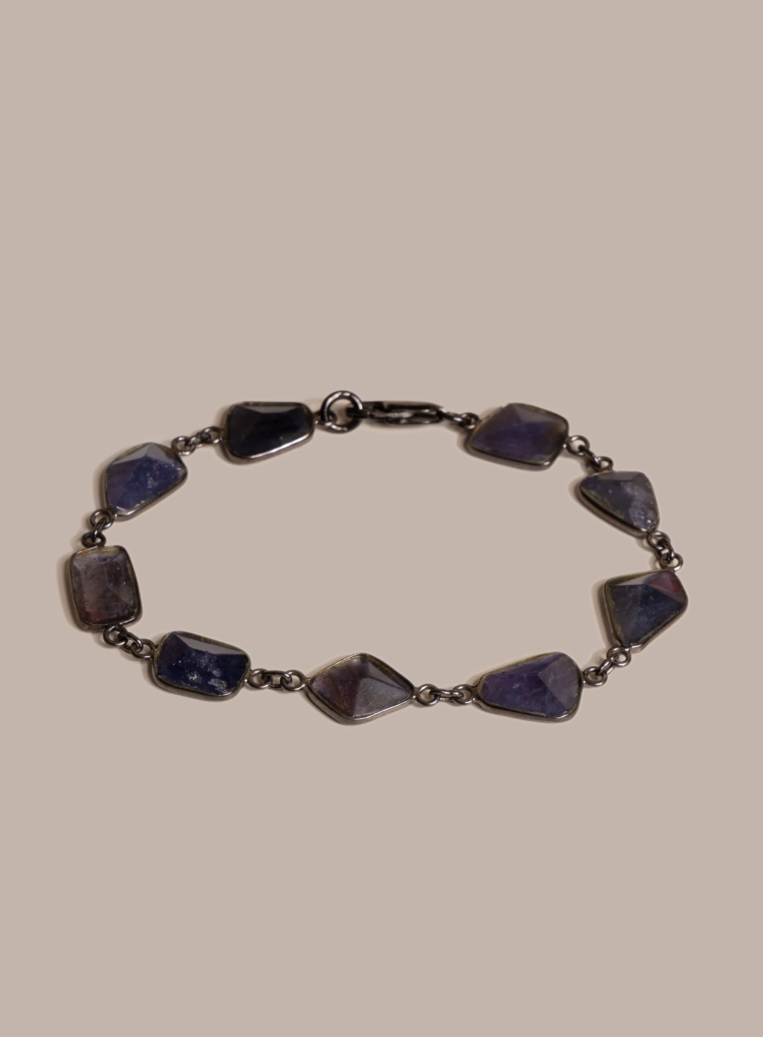 Blue / Purple Iolite Gemstone Bracelet for Man