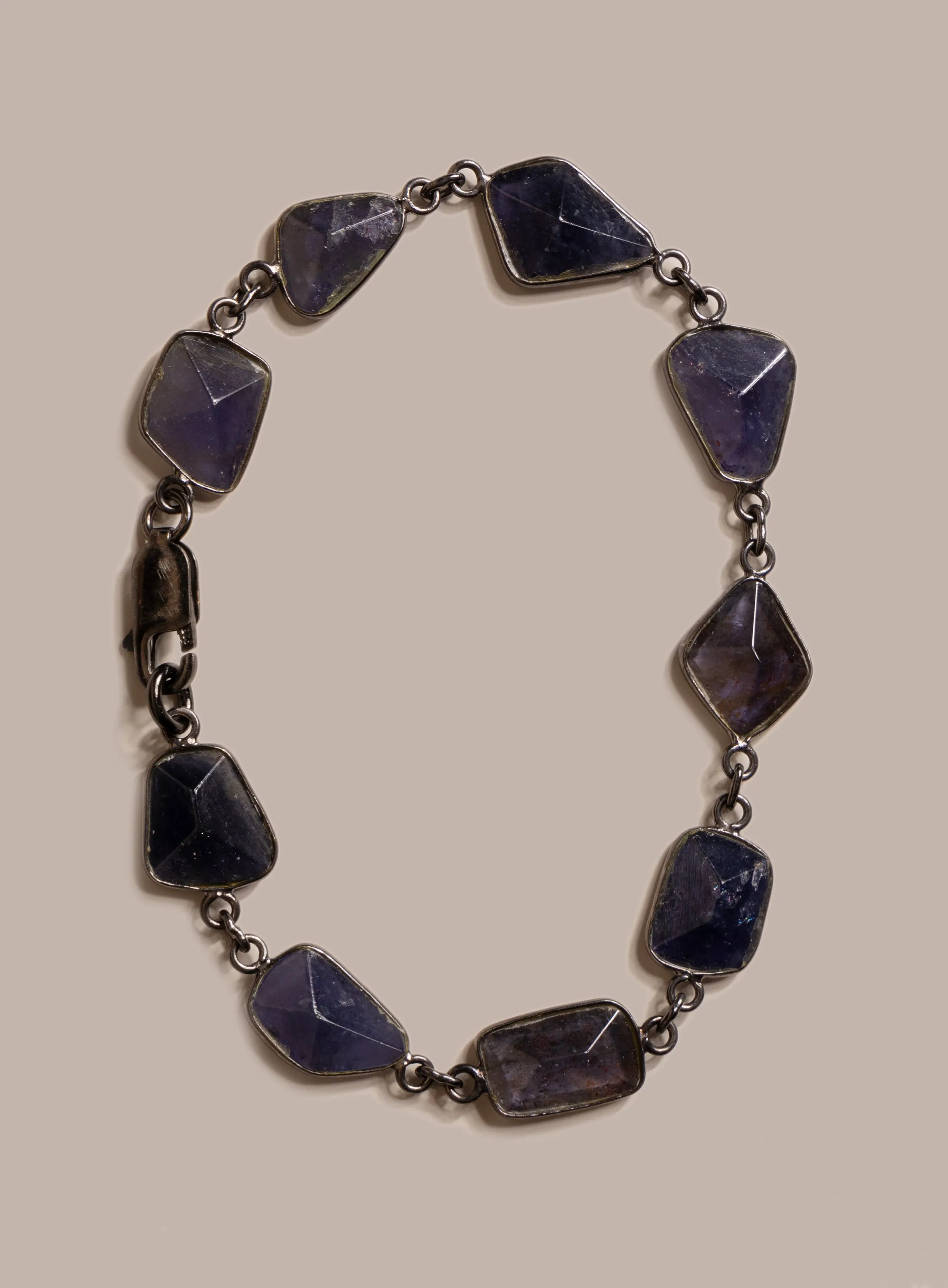 Blue / Purple Iolite Gemstone Bracelet for Man