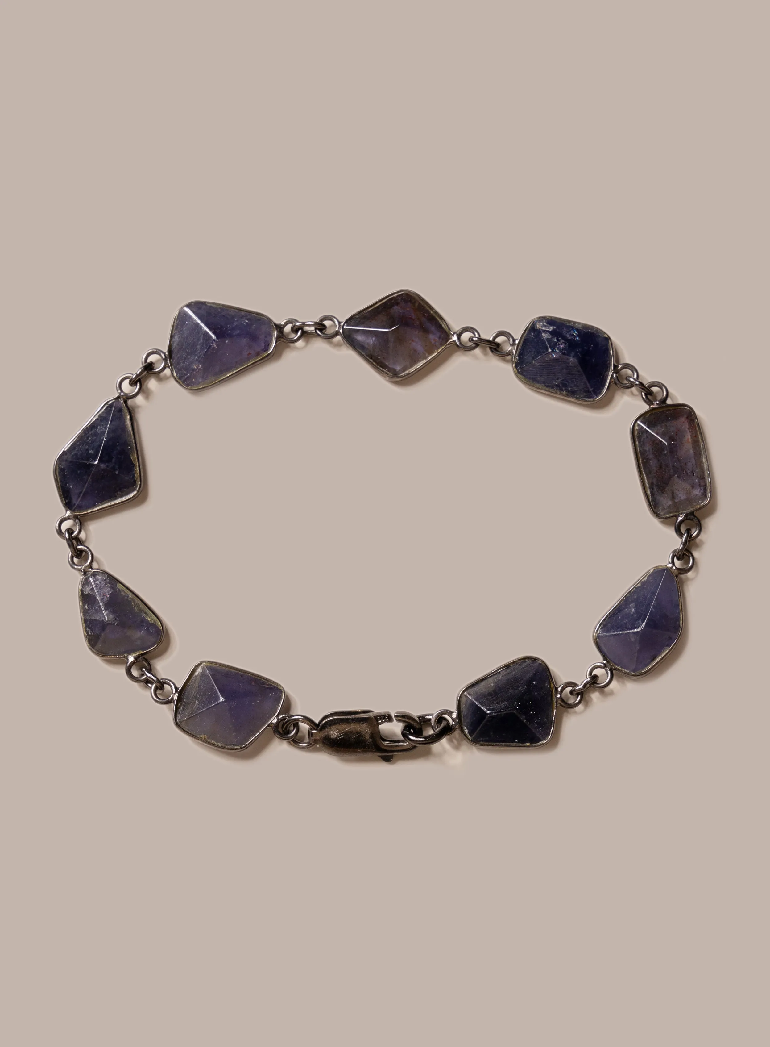 Blue / Purple Iolite Gemstone Bracelet for Man