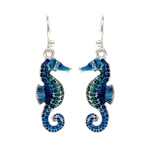 Blue Seahorse Earrings