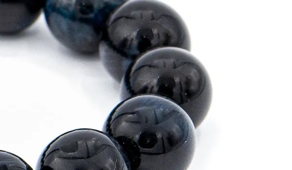 Blue Tigers Eye Natural Gemstone Centerpiece Bracelet