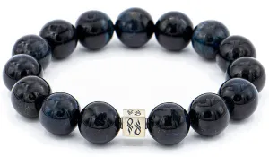 Blue Tigers Eye Natural Gemstone Centerpiece Bracelet
