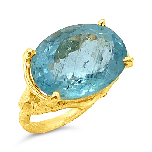 Blue Topaz Vine Ring