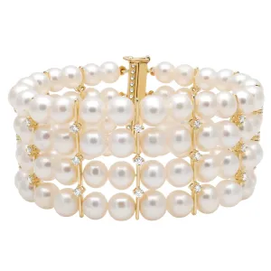 Bracelet - Freshwater Pearl And Diamond