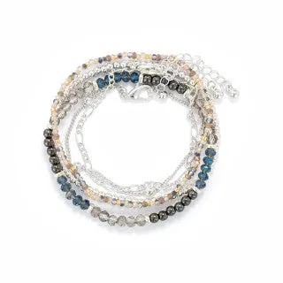 Bracelet Set 5 Gunmetal Silver