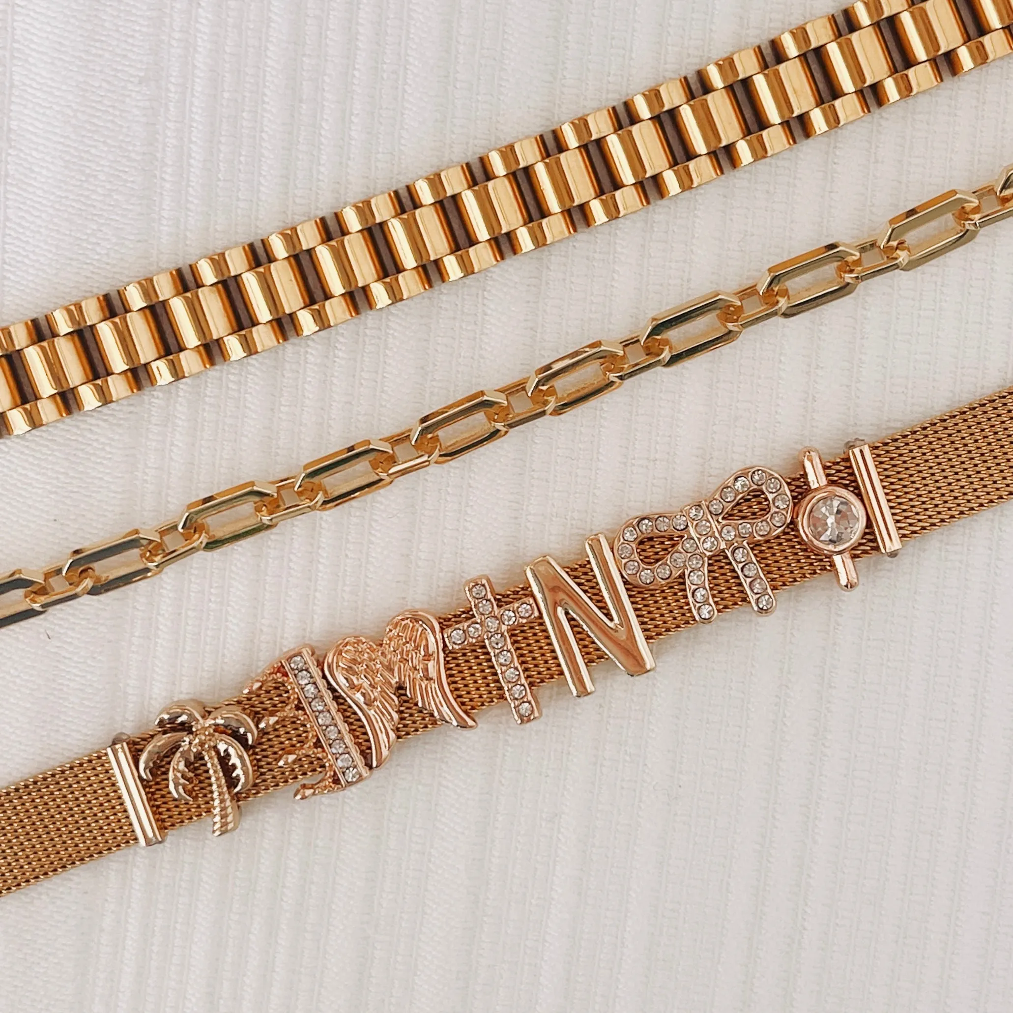 BYO Gold & Rose Charm Bracelet
