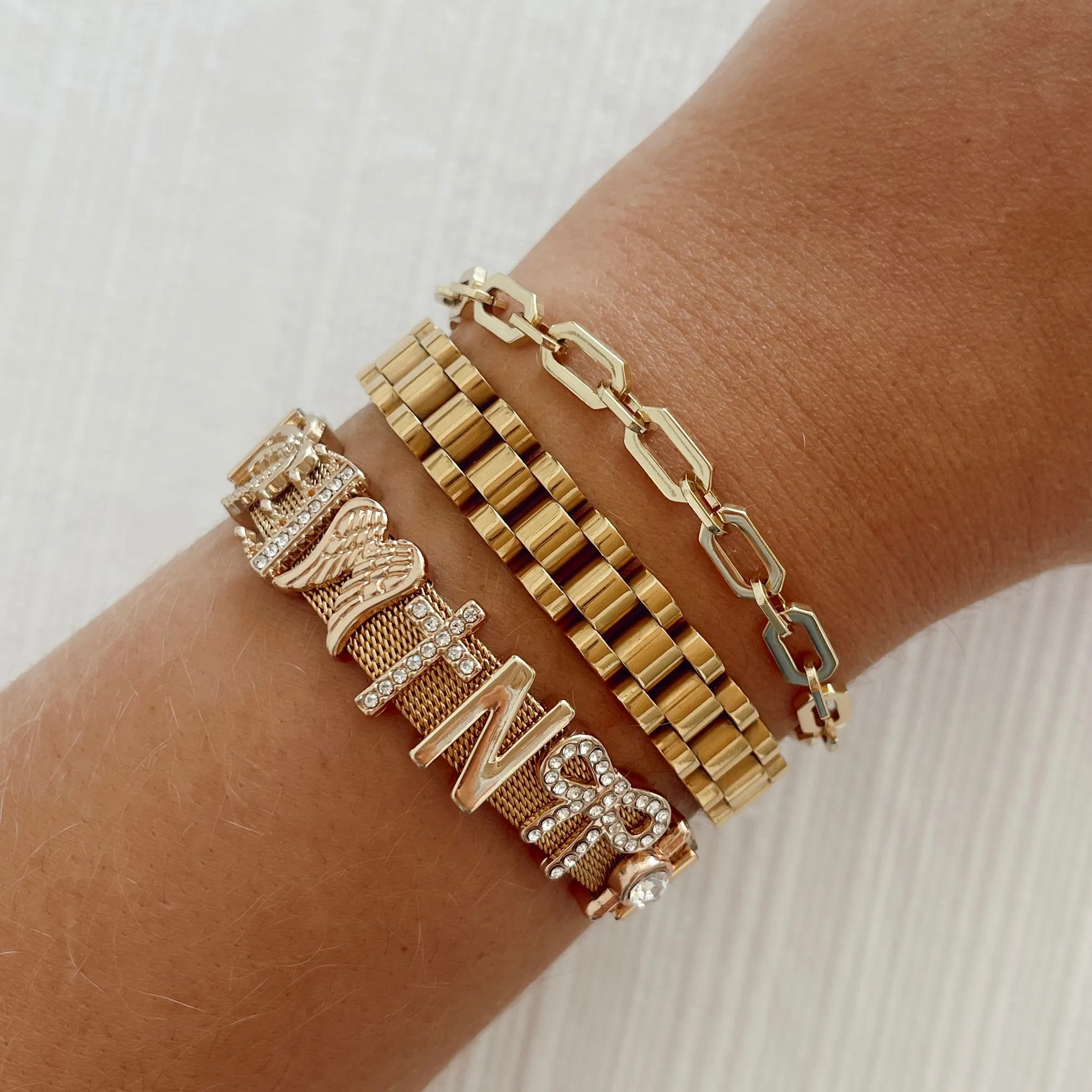 BYO Gold & Rose Charm Bracelet