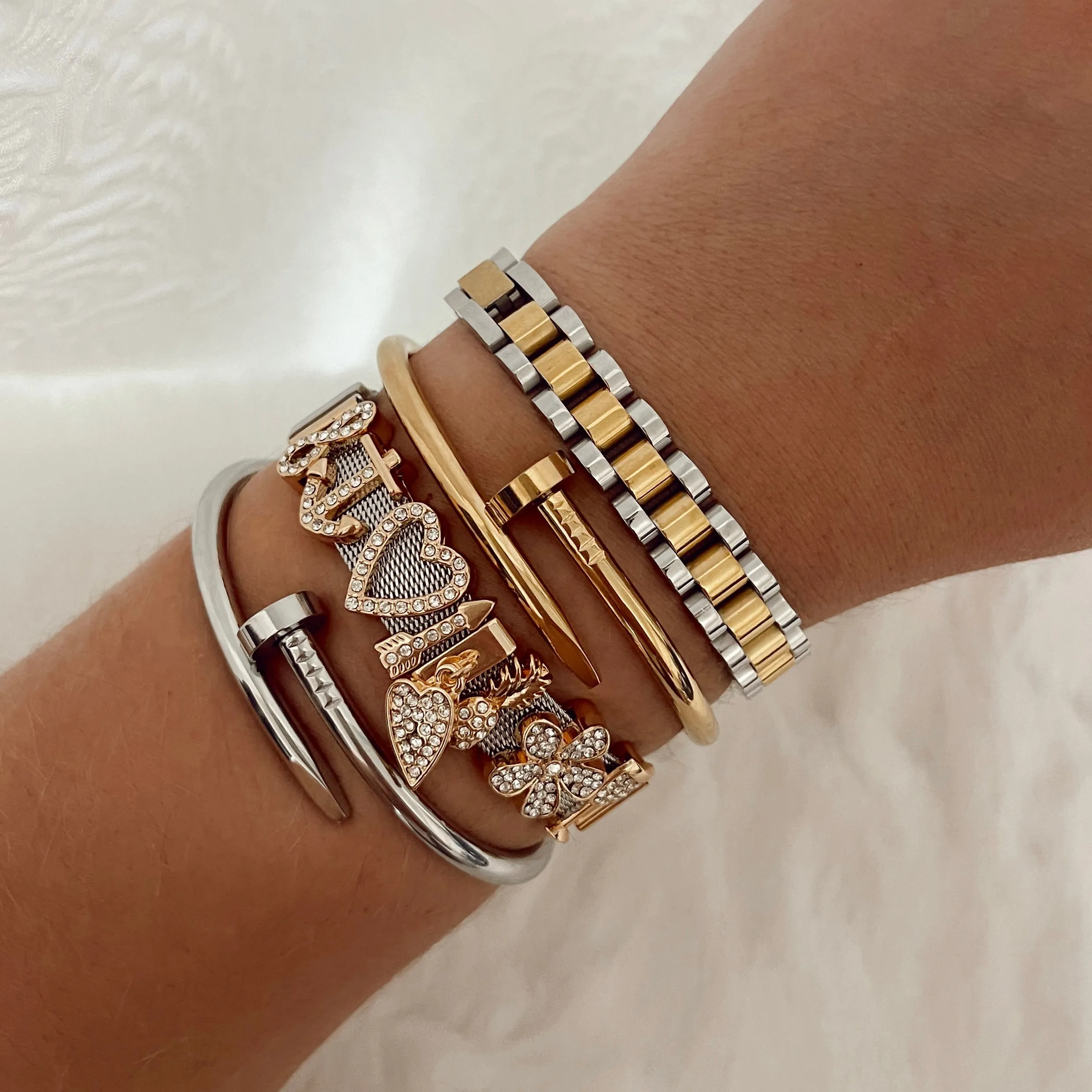 BYO Gold & Rose Charm Bracelet