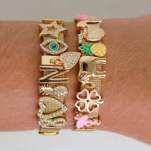 BYO Gold & Rose Charm Bracelet