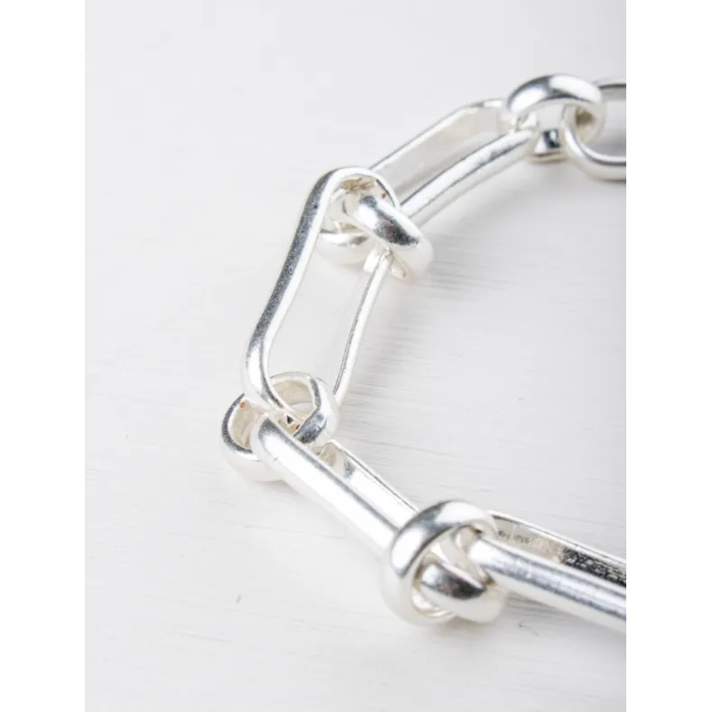 Camila Freshwater Pearl Paperlink Bracelet Silver Bracelet