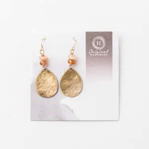 Champagne Zircon and Bronze Teardrop Earrings