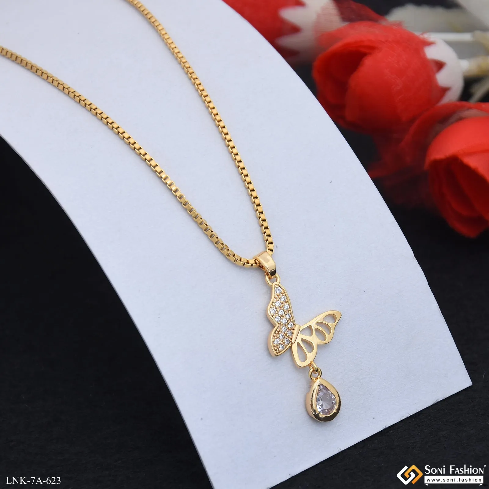 Charming Design Gold Plated Chain Pendant for Ladies - Style A623