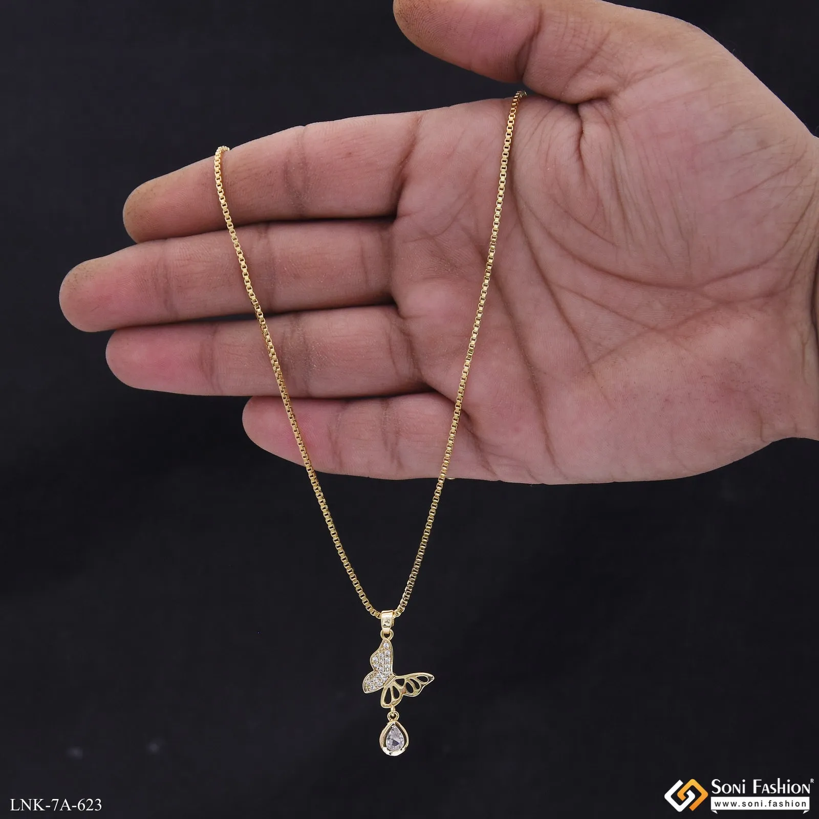 Charming Design Gold Plated Chain Pendant for Ladies - Style A623