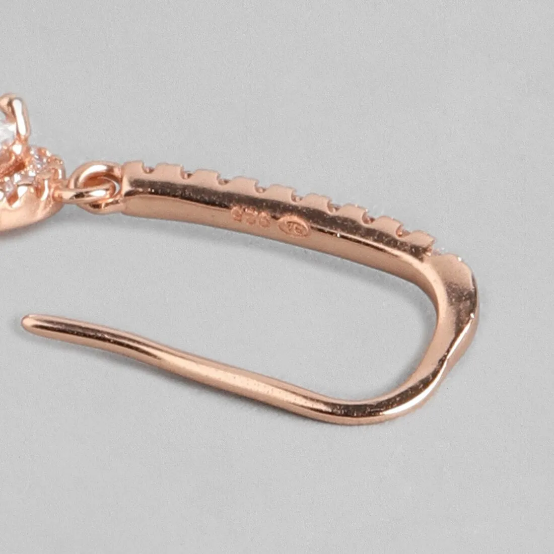 Chic Goddess Rose Gold Fish Hook 925 Silver Earrings