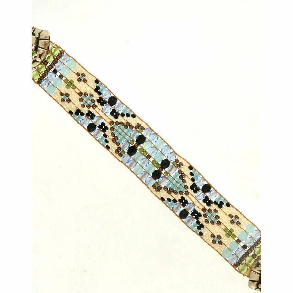 Chili Rose Blue Pueblos Beaded Bracelet