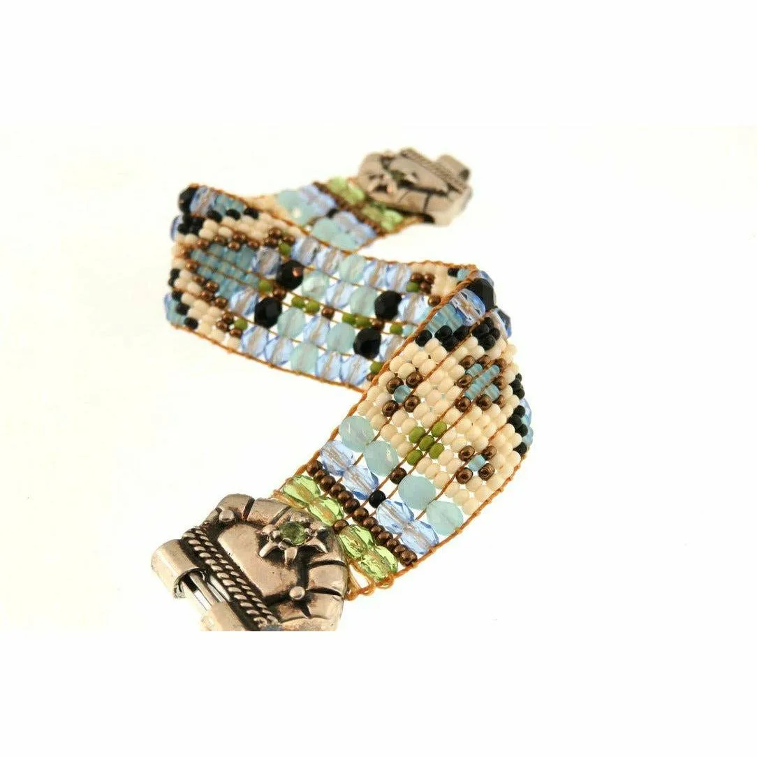 Chili Rose Blue Pueblos Beaded Bracelet