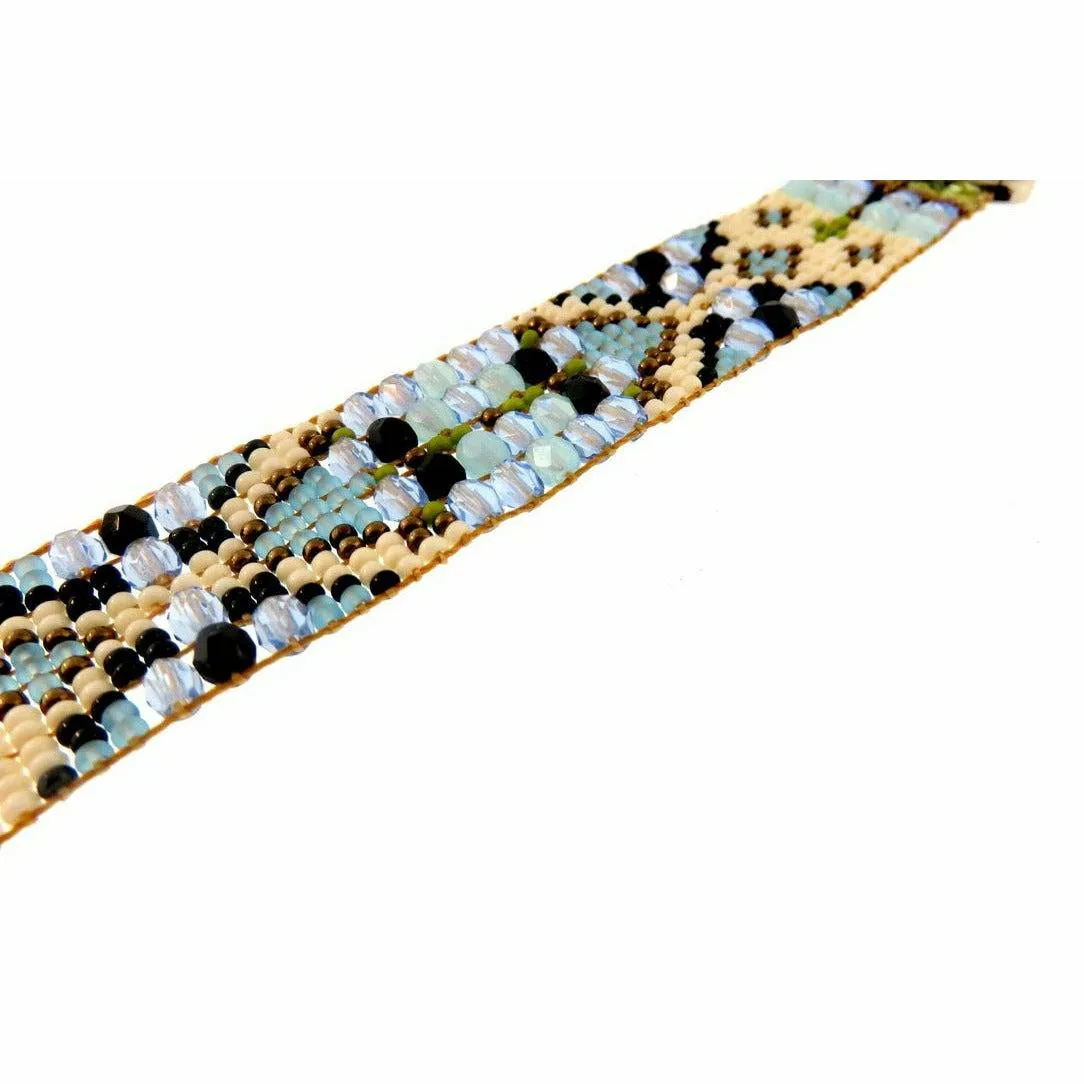 Chili Rose Blue Pueblos Beaded Bracelet