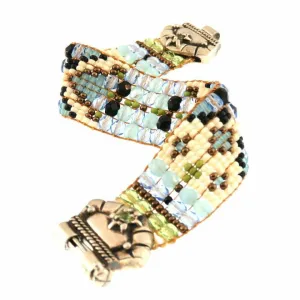 Chili Rose Blue Pueblos Beaded Bracelet