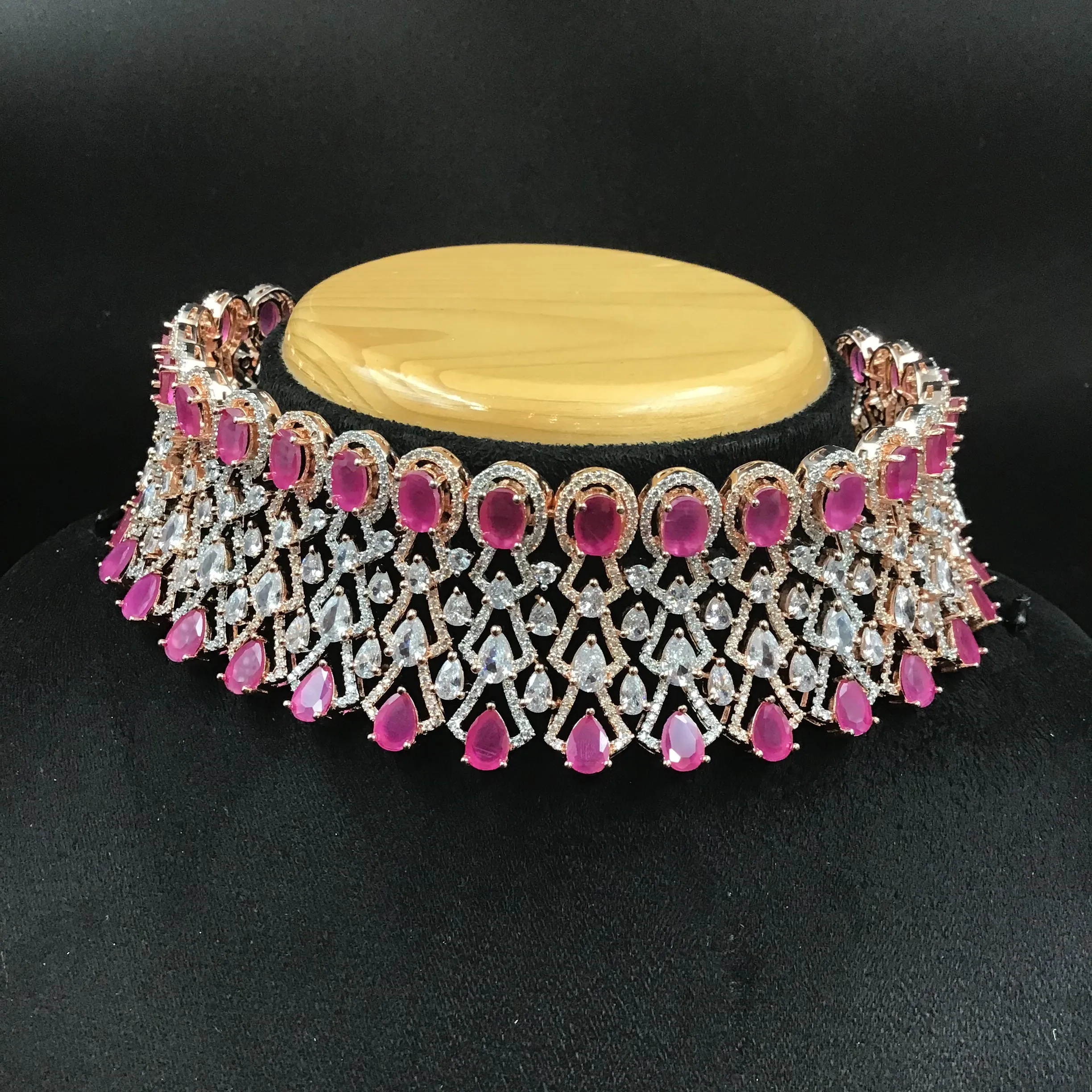 Choker Zircon/AD Necklace Set 3157-11