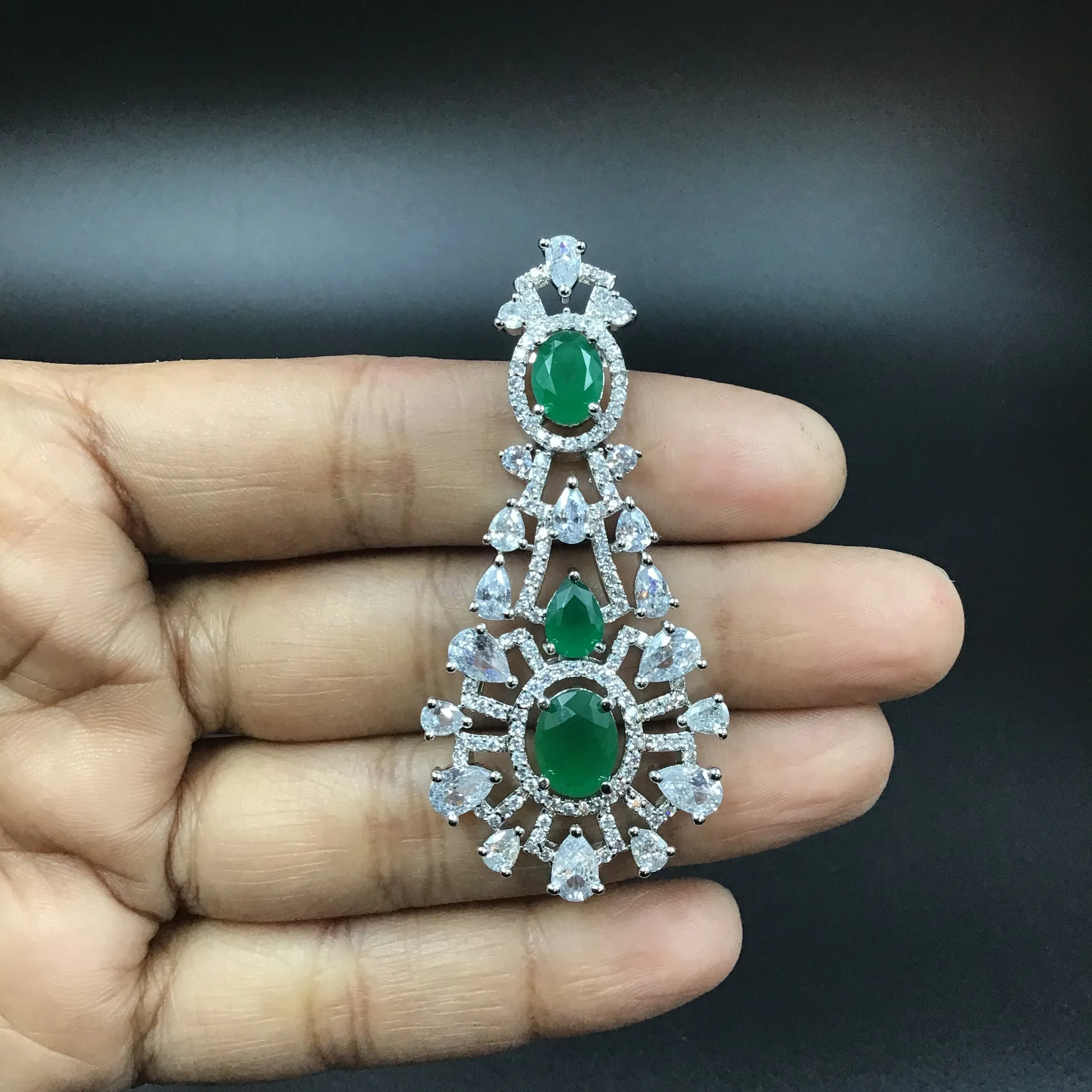 Choker Zircon/AD Necklace Set 3158-11