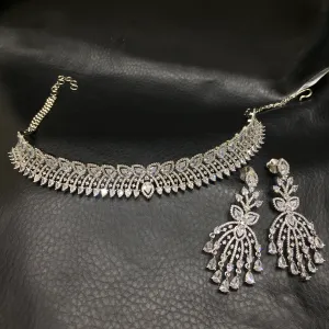 Choker Zircon/AD Necklace Set 4137-69