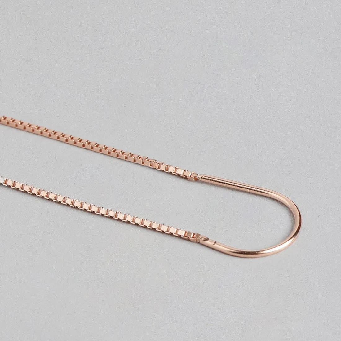 Circular CZ Rose Gold Plated 925 Sterling Silver Drop Earring