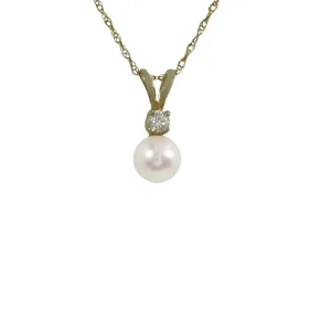 Classic 14KT White Gold Large Pearl and Diamond Pendant
