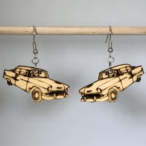 Classic 55 Chevy Car Wooden Dangle Earrings by Cate's Concepts, LLC