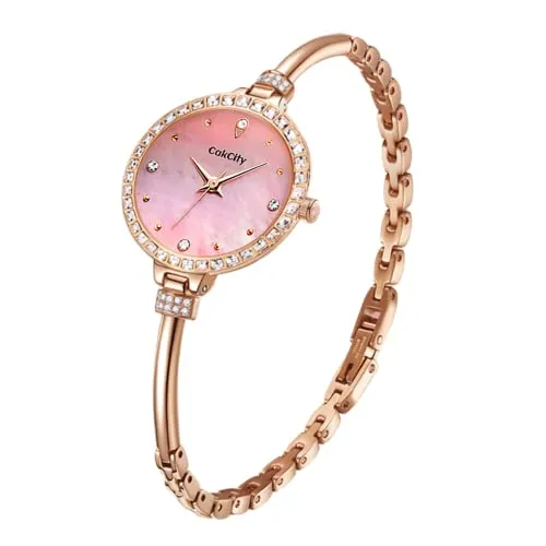 Classic Women Bracelet Pearl Shell Dial Analog Quartz Watch