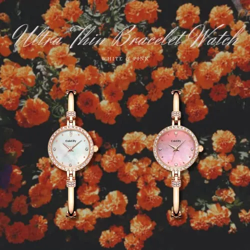 Classic Women Bracelet Pearl Shell Dial Analog Quartz Watch