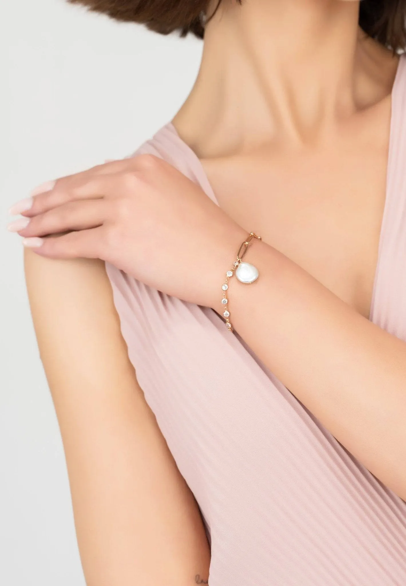Coin Pearl Bracelet Rosegold