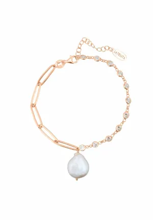 Coin Pearl Bracelet Rosegold