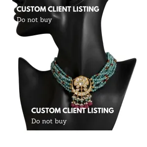 Copy of Mohini  Baag | Moissanite Polki Necklace in Gold plated Real Silver set