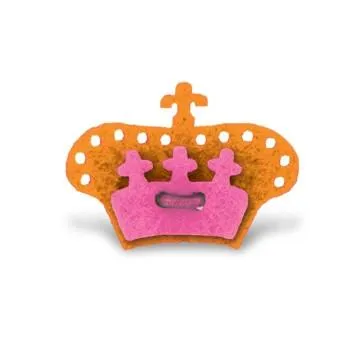 Crown Lapel Pin - Happiest Orange with Poona Pink